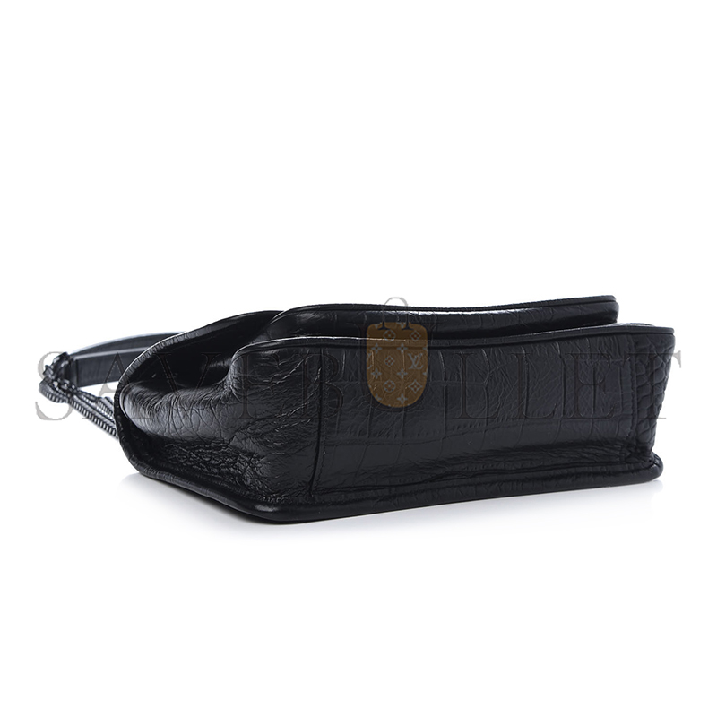 Y*L niki baby chain bag in calfskin crocodile embossed 633160 (21*16*7.5cm)